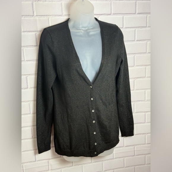 Ann Taylor Black Cardigan Sweater V-Neck Knit/size XS - Picture 5 of 8